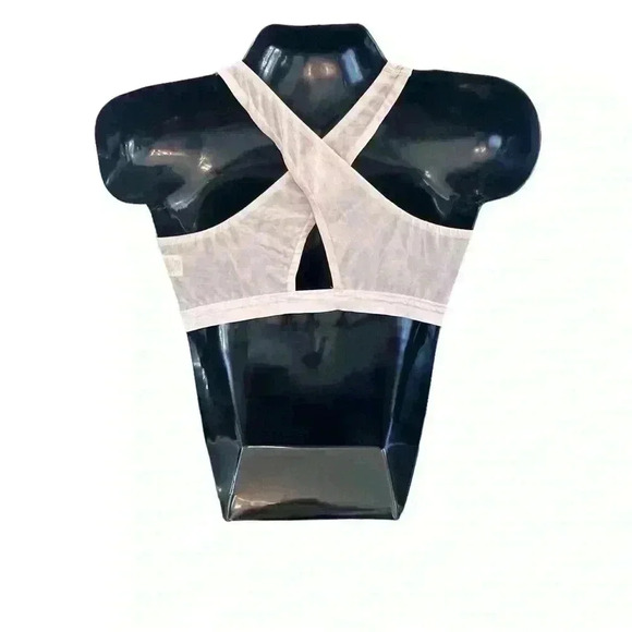 Womens Sports Bra by Half Moon Size XL Blush Pink Front Closure Zipper Racerback - Picture 3 of 8